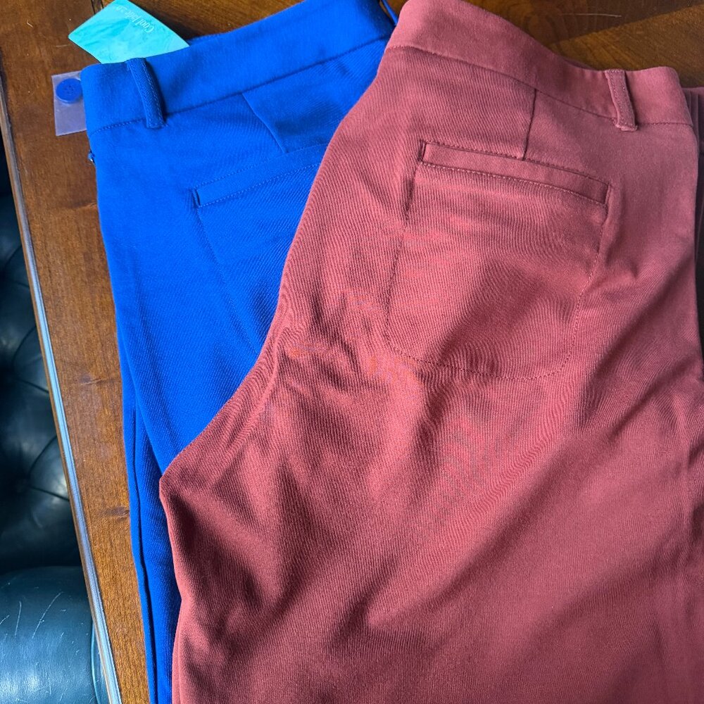 2 Betabrand Blue and Brown Stretch - XL